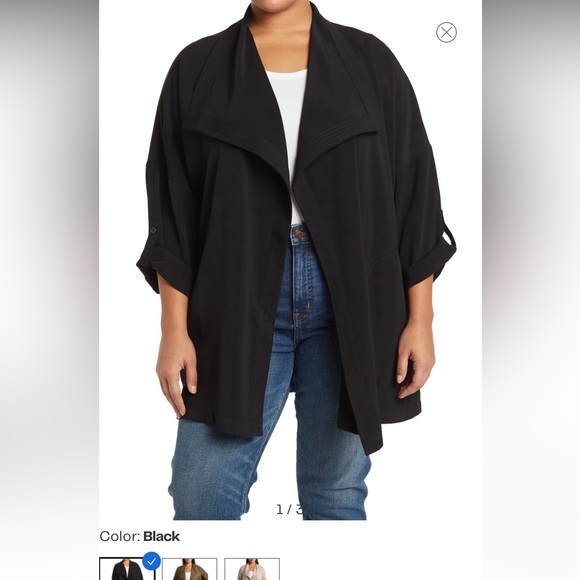 Max Studio Black flowy lightweight jacket size 1xl - Picture 6 of 15